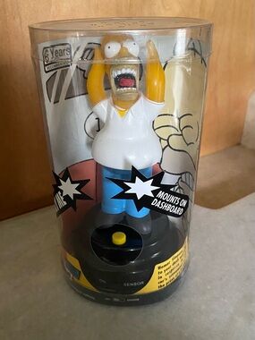 Vintage 2003 Homer Simpson Talking Car Dashboard Mount The Simpsons New In Box